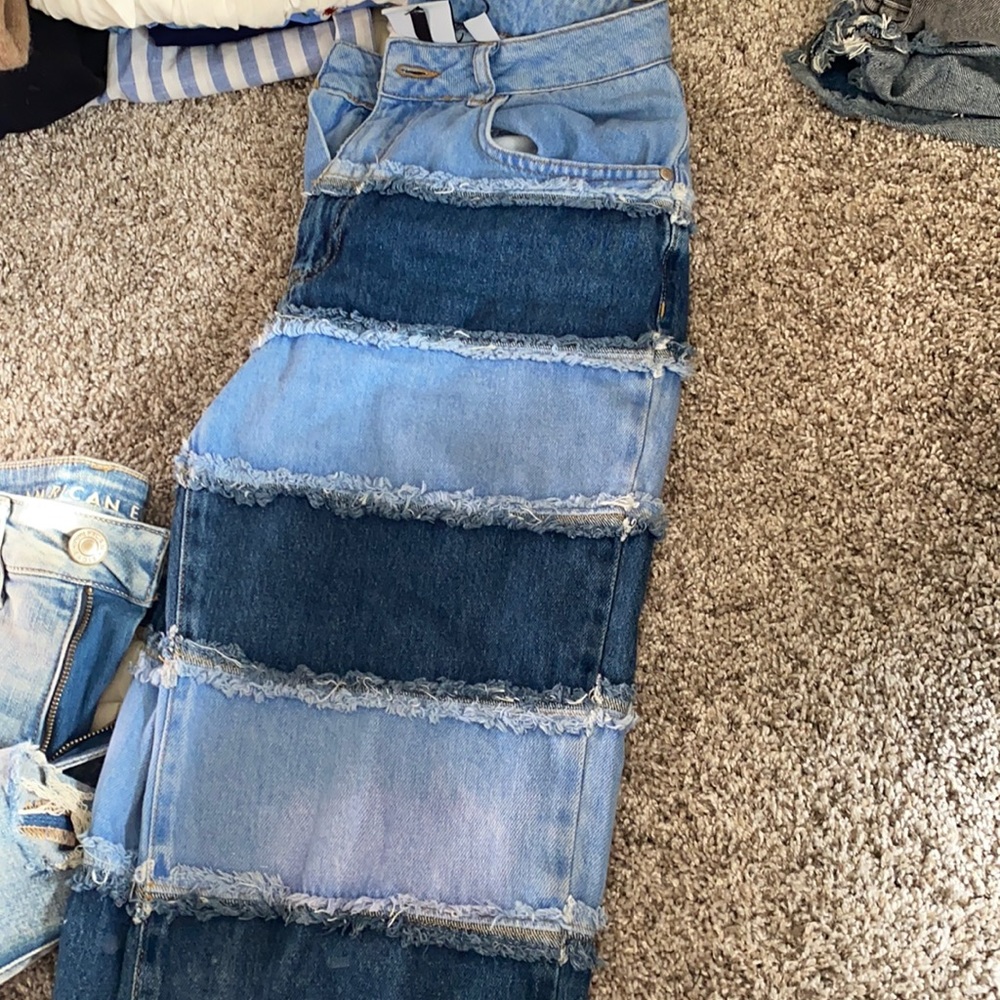 Stripped pattern jeans only sold at a boutique!